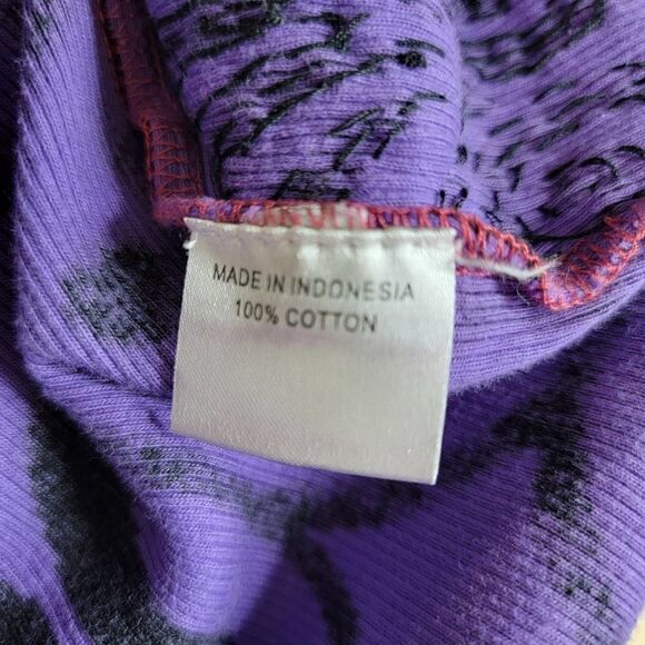 Faith Beaded Scroll Pattern Long Sleeve Knit Top Purple Pink Size Large - Picture 6 of 12